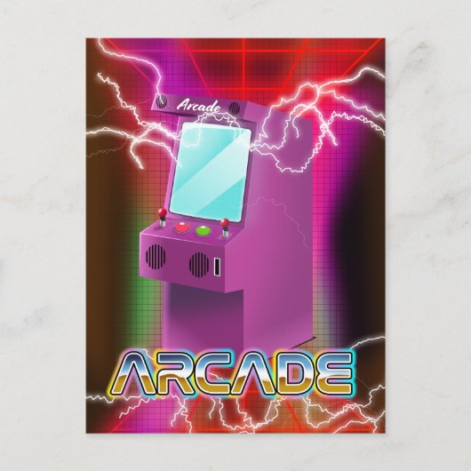 Retro-1980er-Arcade Postkarte (Vorderseite)