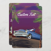 Retro 1980er Autoneonposter Einladung (Vorne/Hinten)