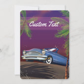 Retro 1980er Autoneonposter Einladung (Vorderseite)