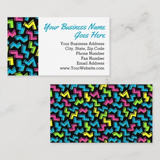Retro 1980er Cooler Niedlicher 80er Memphis Pop Ar Visitenkarte (Vorne/Hinten)