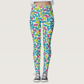 Retro-1980er Jahre Cooler Niedlicher 80er-Memphis- Leggings (Vorderseite)