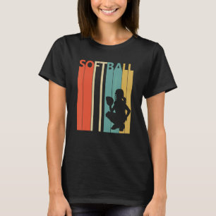 Retro 1980er Softball Girl Sport T-Shirt