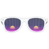 Retro 1980er Synthwave glühende Neonlichter Stadt Partybrille (Vorderseite)