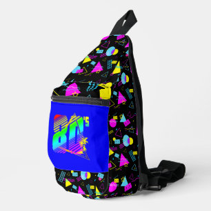 RETRO 1980ER TAPE FARBBIGE FORMEN CROSSBODY BAG