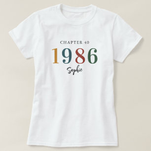 Retro 1986 40. Geburtstag Benutzerdefinierter Name T-Shirt