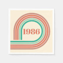 Retro 1986 40. Geburtstag Korallen Boho Streifen
