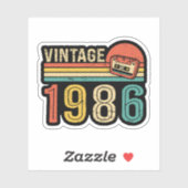 Retro 1986 Birthday Cassette Tape Nostalgic Bday Aufkleber (Blatt)