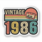 Retro 1986 Birthday Cassette Tape Nostalgic Bday Aufkleber (Vorderseite)