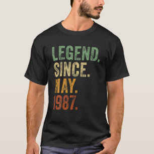 Retro 1987 Geburtstag Mai Geborene Legende seit 19 T-Shirt