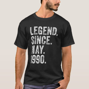Retro 1990 Geburtstag Mai Geborene Legende seit 19 T-Shirt