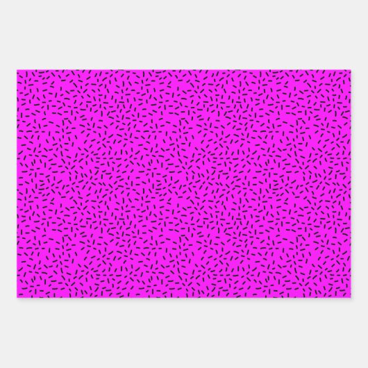 Retro 1990er Jahre Neon Pattern Wrapping Paper Geschenkpapier Set (Vorderseite 3)