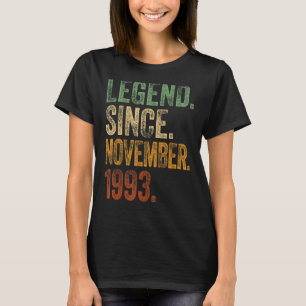 Retro 1993 Geburtstag November Geborene Legende se T-Shirt