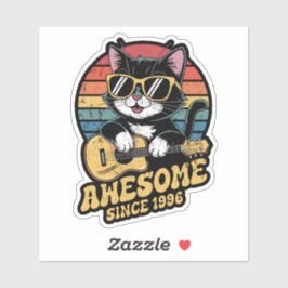 Retro 1996 Birthday Cat Lover Ukulele 30th Bday Aufkleber