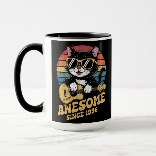 Retro 1996 Birthday Cat Lover Ukulele 30th Bday Tasse (Links)