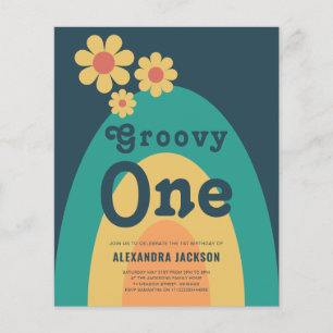 Retro 1. Geburtstagsfeier Budget Flyer