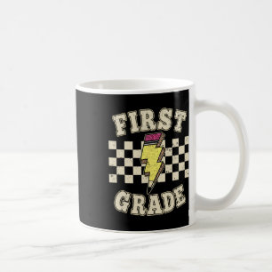 Retro 1. Grundschullehrer Blitz Bleistift Kaffeetasse