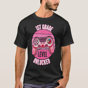 Retro 1. Klasse freigeschaltet Gamer Erster Schult T-Shirt