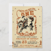 Retro 1. Rodeo Western Cowboy Birthday Einladung (Vorderseite)