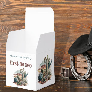 Retro 1. Rodeo Western Kaktus Geburtstag Geschenkschachtel