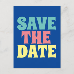 RETRO 1SAVE THE DATE GROOVY PARTY Postkarten