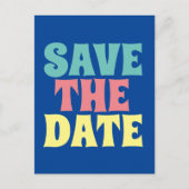 RETRO 1SAVE THE DATE GROOVY PARTY Postkarten (Vorderseite)