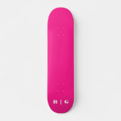 Retro 2000er Hot Pink Custom Monogram Chic Skateboard (Vorne)