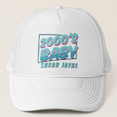 Retro 2000s Baby Personalized Trucker Hat Truckerkappe (Vorderseite)