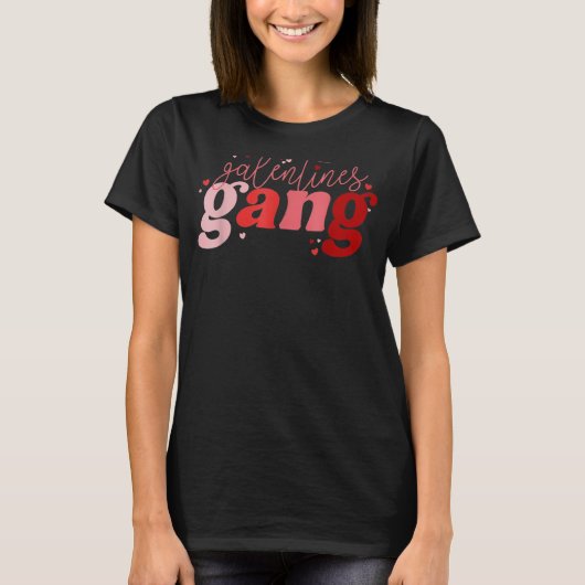Retro 2022 Valentine's Day Galentines Gang Funny T-Shirt (Vorderseite)