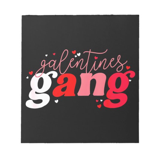 Retro 2023 Valentine's Day Galentines Gang Funny Notizblock (Vorderseite)