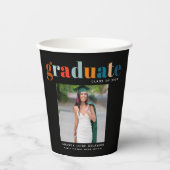 Retro 2024 Grad Foto Pappbecher (Vorderseite)