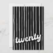 Retro 20. Geburtstagsfeier | Zwanzig Geburtstag Einladung (Rückseite)