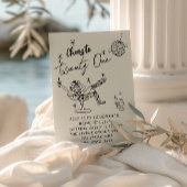 Retro 21. Handgezeichnetes Cowgirl Coastal Fun Geb Einladung