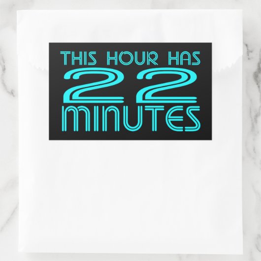 Retro - 22 Minuten Rechteckiger Aufkleber (Tasche)