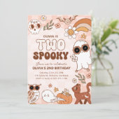 Retro 2 Spooky Halloween Einladung (Stehend Vorderseite)