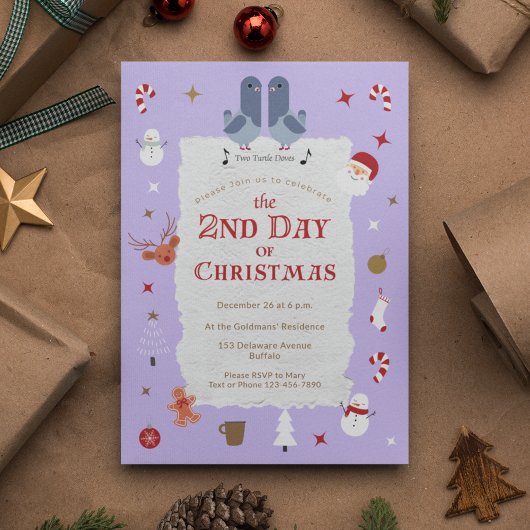 Retro 2. Tag Weihnachten Beliebtes Weihnachtsfest Einladung