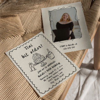 Retro 30. Champagne Cake Foto Geburtstagsparty Einladung