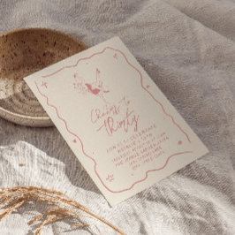 Retro 30. Cheers to 30 Pink Geburtstagsparty Einladung