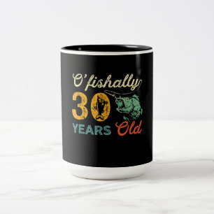 Retro 30. Geburtstag Fanggeschenk 30 Bass Zweifarbige Tasse