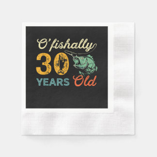 Retro 30. Geburtstag Fischen Geschenk macht 30 Bas Serviette