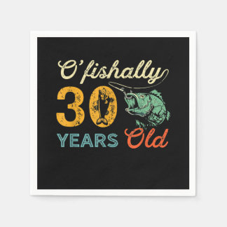 Retro 30. Geburtstag Fischen Geschenk macht 30 Bas Serviette
