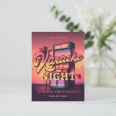 Retro 30. Geburtstag Karaoke Party Einladung Postkarte (Stehend Vorderseite)
