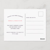 Retro 30. Geburtstag Karaoke Party Einladung Postkarte (Rückseite)