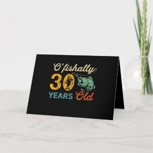 Retro 30. Geburtstags-Angler-Geschenk Werde 30 Bas Karte
