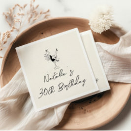 Retro 30. Hand gezeichneter Meilenstein Spaß Gebur Serviette