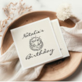 Retro 30. Handgezeichneter Kuchen Dreißig Spaß Geb Serviette