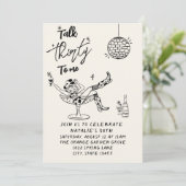 Retro 30. Kuh Mädchen reden dreißig zu mir Geburts Einladung (Stehend Vorderseite)