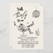 Retro 30. Kuh Mädchen reden dreißig zu mir Geburts Einladung (Vorne/Hinten)