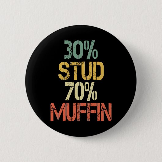 Retro 30 Stud 70 Muffin Sarcasm Vater Abbildung Button (Vorderseite)
