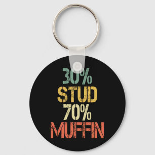 Retro 30 Stud 70 Muffin Sarcasm Vater Abbildung Schlüsselanhänger