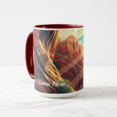 Retro 30s Zion National Park Groovy Sunset Tasse (Vorderseite Links)